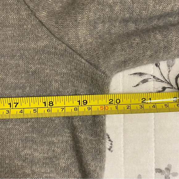 Democracy Mock Neck Cut Out Button Long Sleeve Gray Taupe Super Soft Sweater S - Picture 6 of 9